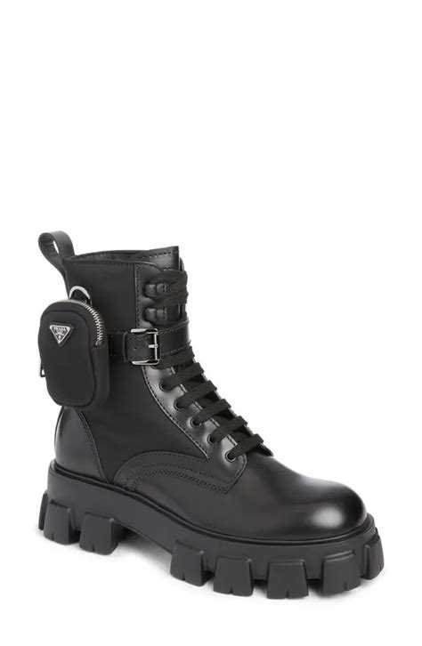 monolith mini bag lug sole combat boot prada|Prada Monolith Mini Bag Lug Sole Combat Boot (Women).